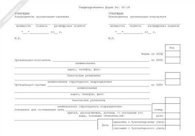 Документальное оформление передачи имущества со счета