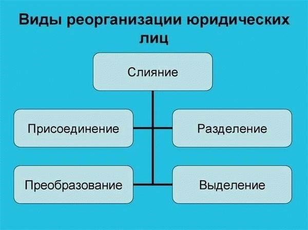 Виды реорганизации юридического лица