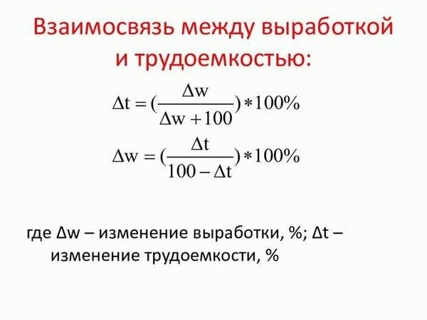 Анализ показателей трудоемкости