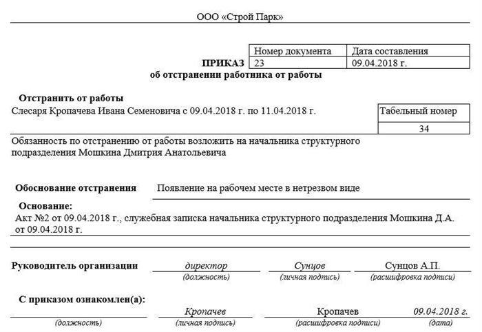 Кто формирует приказ?